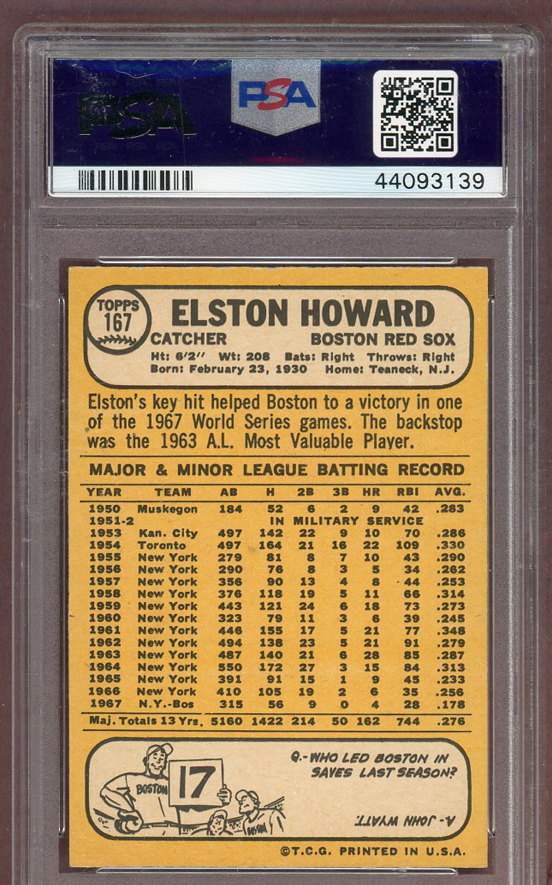 1968 Topps Baseball #167 Elston Howard Red Sox PSA 8 NM/MT 561276