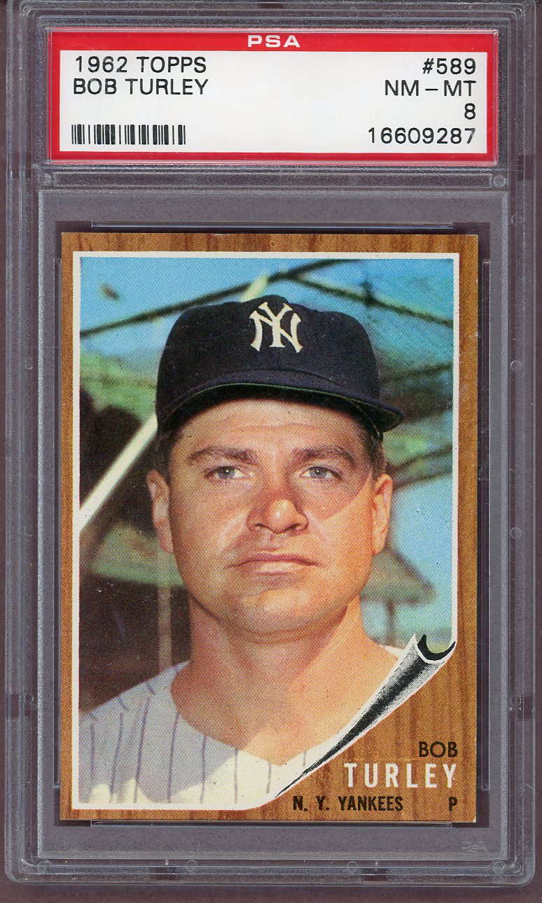 1962 Topps Baseball #589 Bob Turley Yankees PSA 8 NM/MT 561277