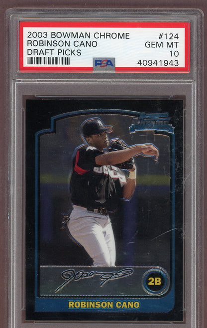 2003 Bowman Chrome Draft #124 Robinson Cano Yankees PSA 10 GEM MINT 561279