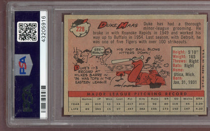 1958 Topps Baseball #228 Duke Maas A's PSA 8 NM/MT 561280