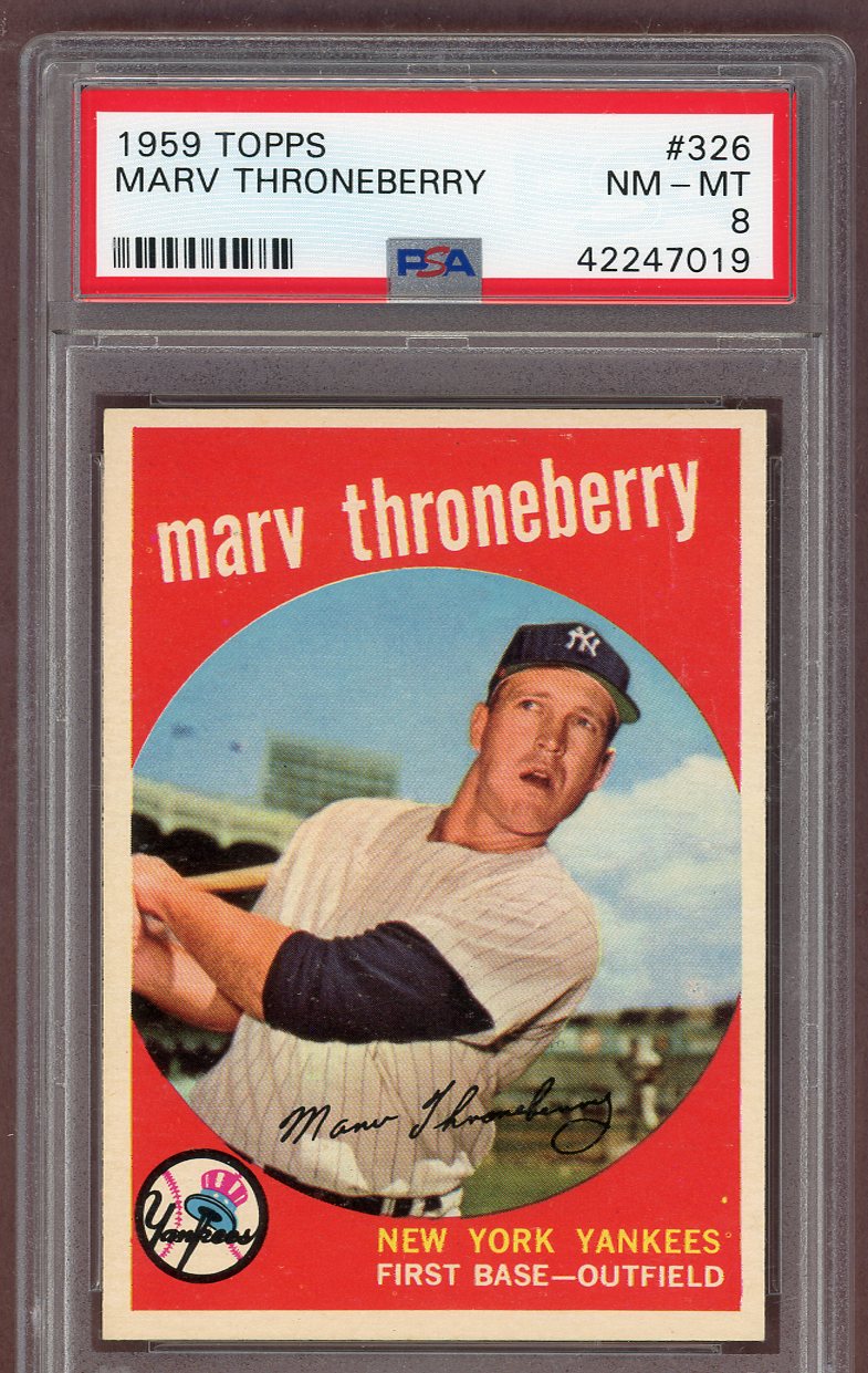 1959 Topps Baseball #326 Marv Throneberry Yankees PSA 8 NM/MT 561283