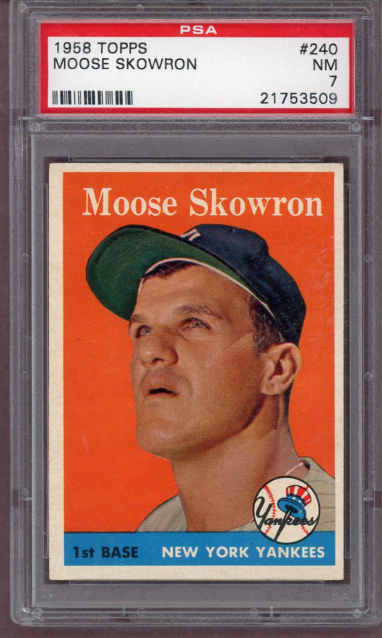 1958 Topps Baseball #240 Bill Skowron Yankees PSA 7 NM 561285