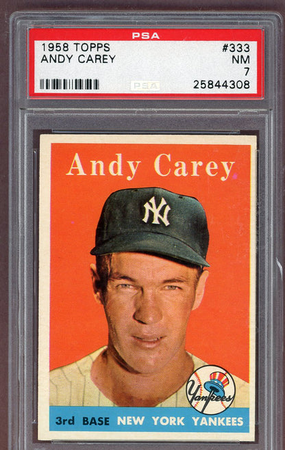 1958 Topps Baseball #333 Andy Carey Yankees PSA 7 NM 561287