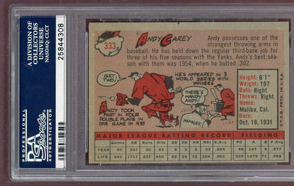 1958 Topps Baseball #333 Andy Carey Yankees PSA 7 NM 561287