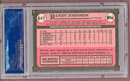 1989 Topps #647 Randy Johnson Expos PSA 9 MINT 561289