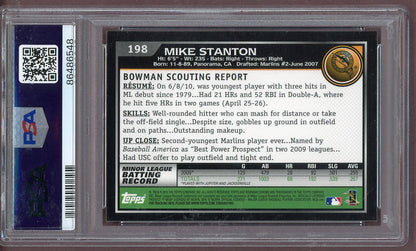2010 Bowman Chrome #198 Giancarlo Stanton Marlins PSA 9 MINT 561290