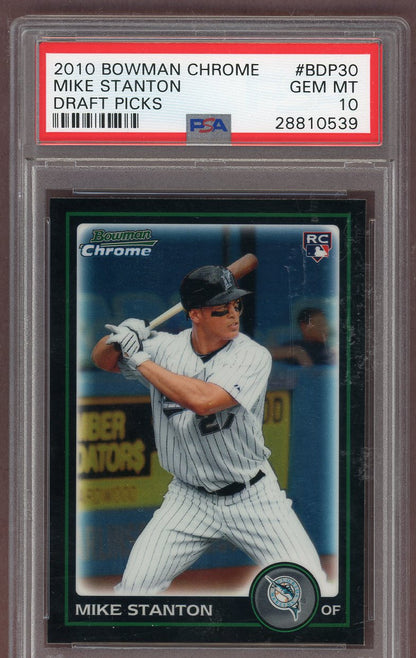 2010 Bowman Chrome Draft #BDP30 Giancarlo Stanton Marlins PSA 10 GEM MINT
