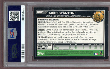2010 Bowman Chrome Draft #BDP30 Giancarlo Stanton Marlins PSA 10 GEM MINT