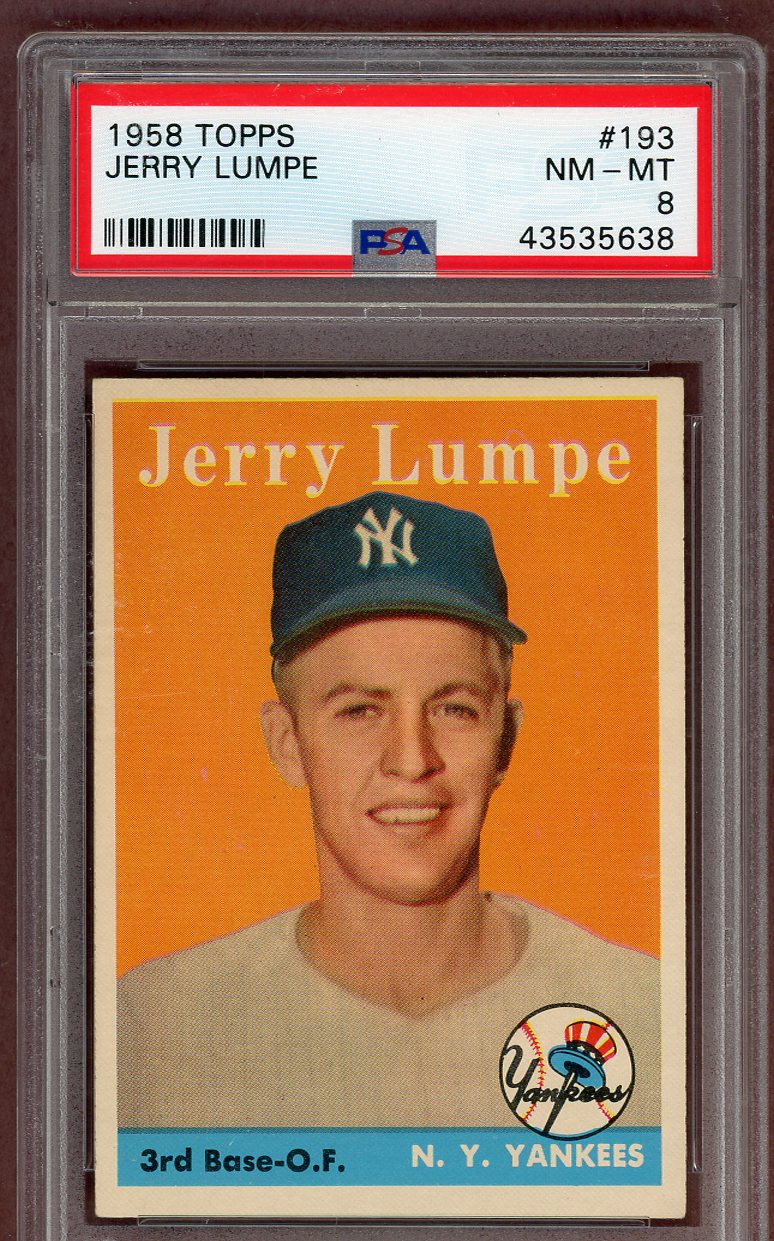 1958 Topps Baseball #193 Jerry Lumpe Yankees PSA 8 NM/MT 561292