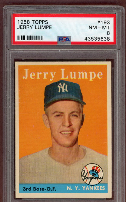 1958 Topps Baseball #193 Jerry Lumpe Yankees PSA 8 NM/MT 561292