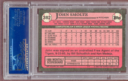 1989 Topps #382 John Smoltz Braves PSA 9 MINT 561295