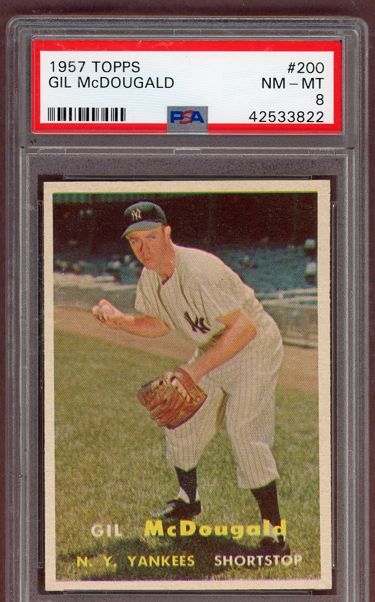 1957 Topps Baseball #200 Gil McDougald Yankees PSA 8 NM/MT 561296