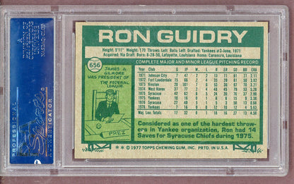 1977 Topps Baseball #656 Ron Guidry Yankees PSA 7 NM 561297