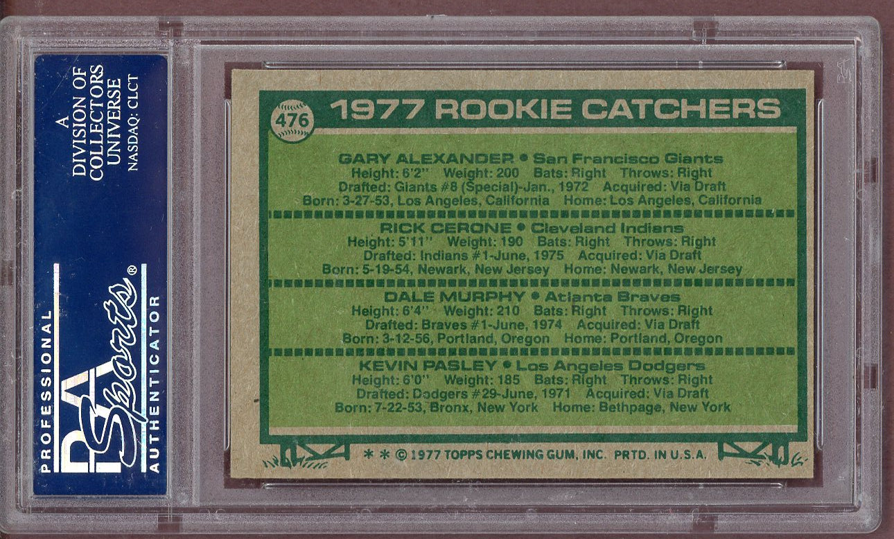1977 Topps Baseball #476 Dale Murphy Braves PSA 7 NM 561298