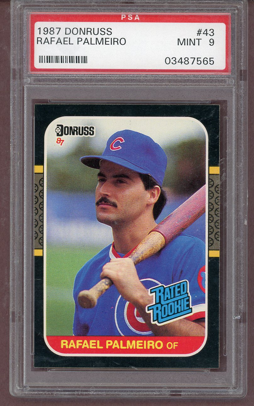 1987 Donruss # 43 Rafael Palmeiro Cubs PSA 9 MINT 561301