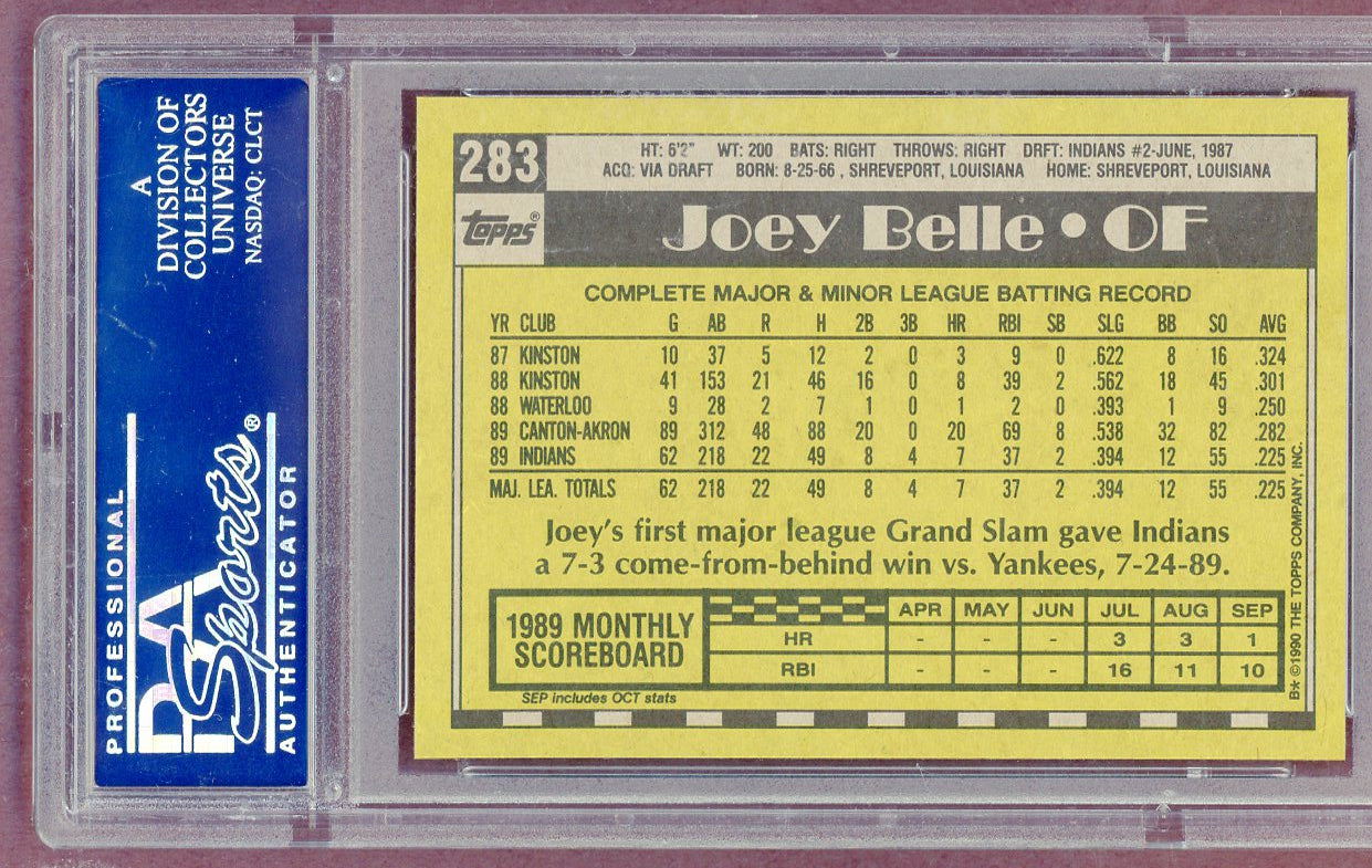 1990 Topps #283 Albert Belle Indians PSA 10 GEM MINT 561307