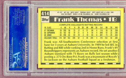 1990 Topps #414 Frank Thomas White Sox PSA 9 MINT 561308