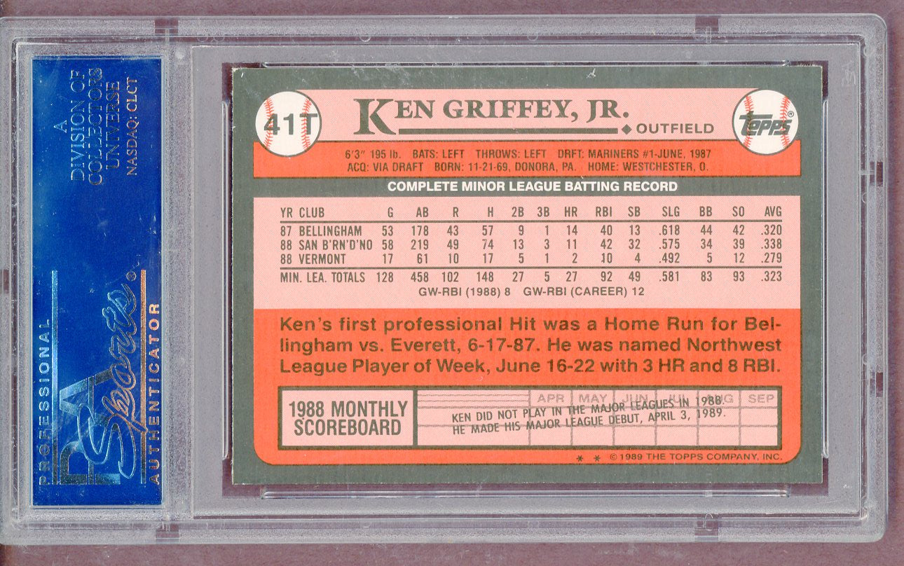 1989 Topps Traded # 41T Ken Griffey Jr Mariners PSA 9 MINT 561309
