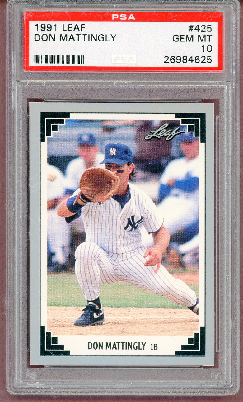 1991 Leaf #425 Don Mattingly Yankees PSA 10 GEM MINT 561310