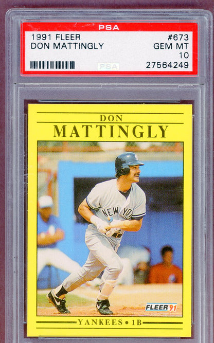 1991 Fleer #673 Don Mattingly Yankees PSA 10 GEM MINT 561312