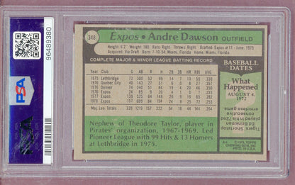 1979 Topps Baseball #348 Andre Dawson Expos PSA 9 MINT 561313
