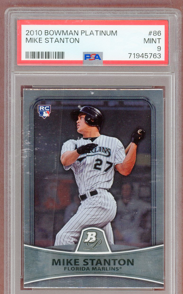 2010 Bowman Platinum # 86 Giancarlo Stanton Marlins PSA 9 MINT 561316