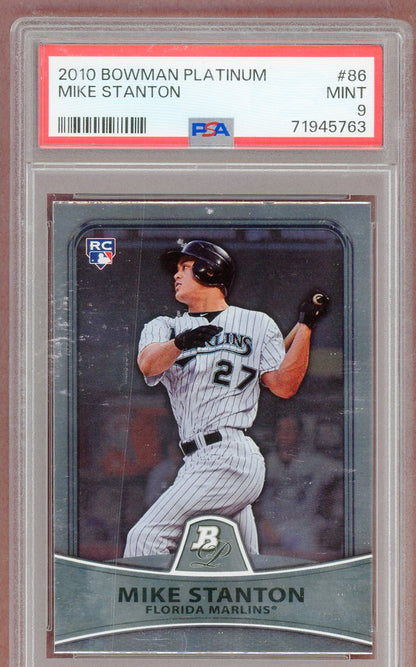 2010 Bowman Platinum # 86 Giancarlo Stanton Marlins PSA 9 MINT 561316