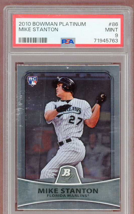 2010 Bowman Platinum # 86 Giancarlo Stanton Marlins PSA 9 MINT 561316