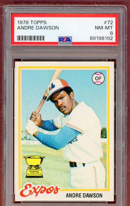 1978 Topps Baseball # 72 Andre Dawson Expos PSA 8 NM/MT 561319