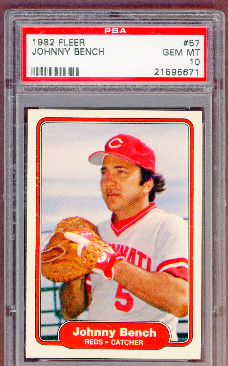 1982 Fleer # 57 Johnny Bench Reds PSA 10 GEM MINT 561320