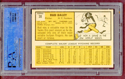 1963 Topps Baseball # 38 Bud Daley Yankees PSA 8 NM/MT 561321