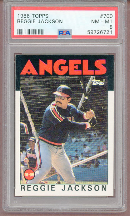 1986 Topps #700 Reggie Jackson Angels PSA 8 NM/MT 561322