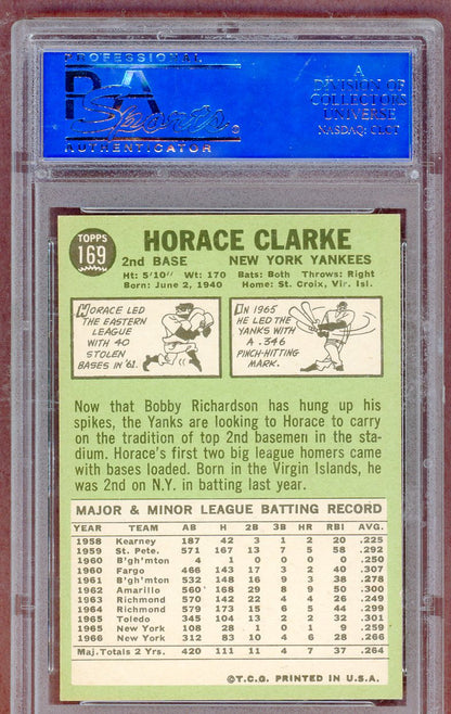 1967 Topps Baseball #169 Horace Clarke Yankees PSA 8 NM/MT 561323