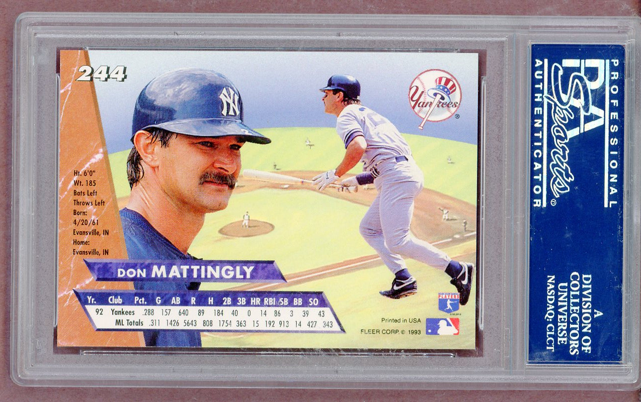 1993 Fleer Ultra #244 Don Mattingly Yankees PSA 10 GEM MINT 561325