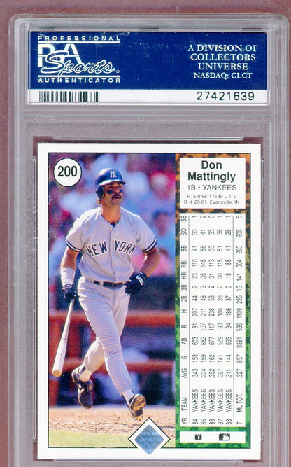 1989 Upper Deck #200 Don Mattingly Yankees PSA 10 GEM MINT 561328