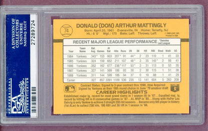 1989 Donruss # 74 Don Mattingly Yankees PSA 10 GEM MINT 561330