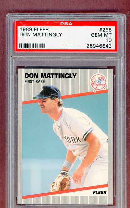 1989 Fleer #258 Don Mattingly Yankees PSA 10 GEM MINT 561332