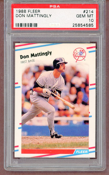 1988 Fleer #214 Don Mattingly Yankees PSA 10 GEM MINT 561333