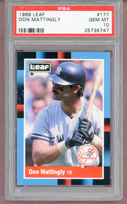 1988 Leaf #177 Don Mattingly Yankees PSA 10 GEM MINT 561334