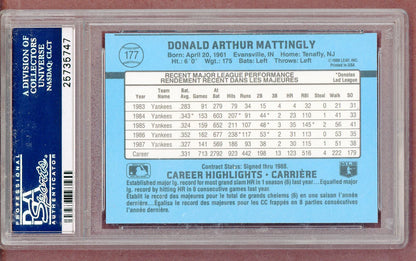 1988 Leaf #177 Don Mattingly Yankees PSA 10 GEM MINT 561334