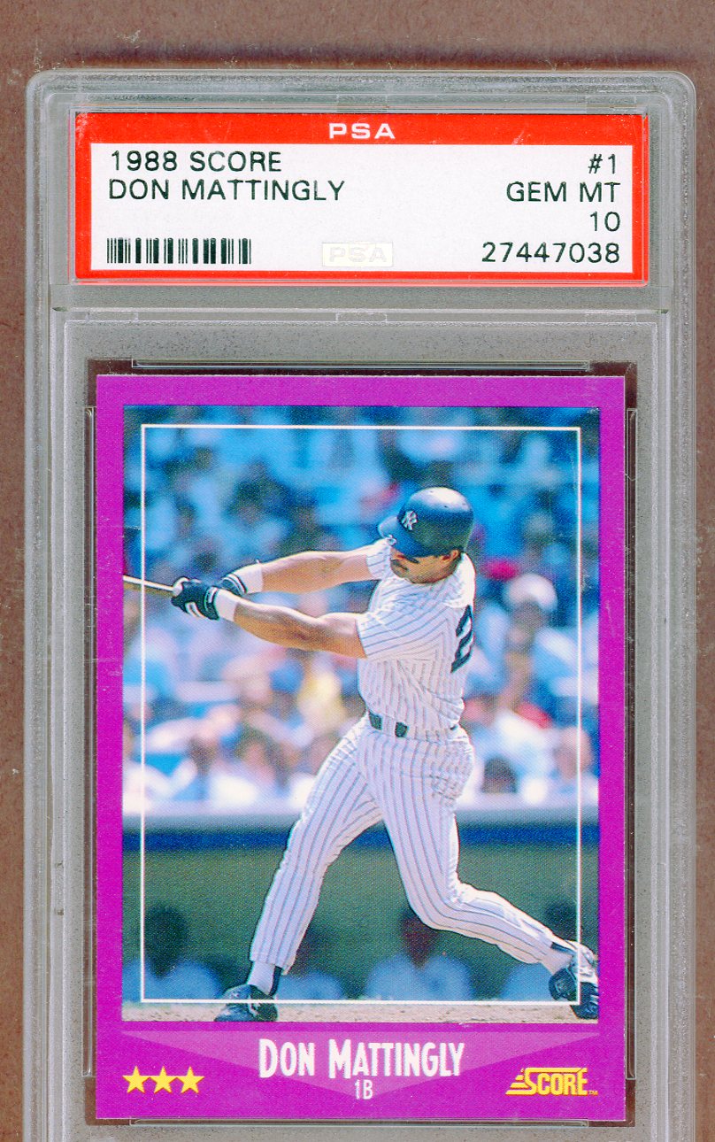 1988 Score #  1 Don Mattingly Yankees PSA 10 GEM MINT 561335