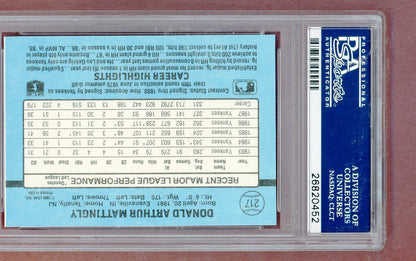 1988 Donruss #217 Don Mattingly Yankees PSA 10 GEM MINT 561336