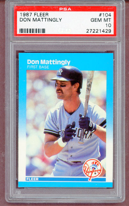 1987 Fleer #104 Don Mattingly Yankees PSA 10 GEM MINT 561338