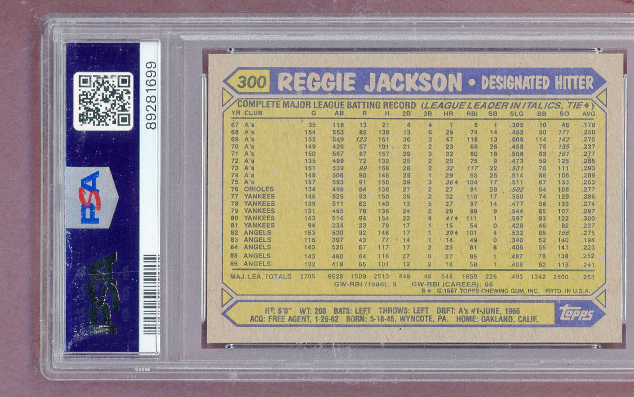 1987 Topps #300 Reggie Jackson Angels PSA 10 GEM MINT 561340
