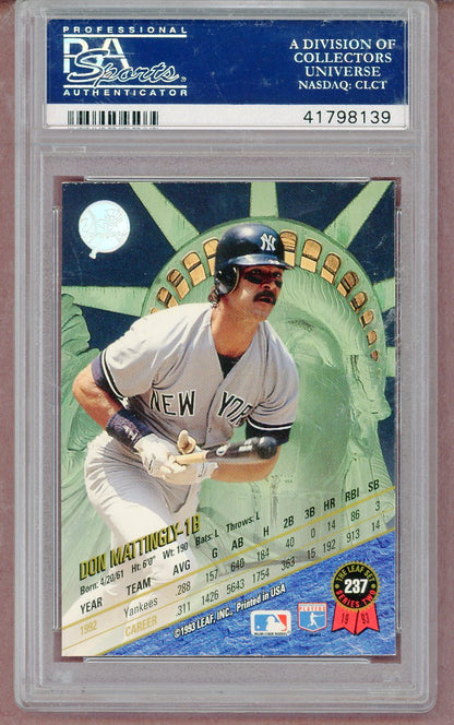 1993 Leaf #237 Don Mattingly Yankees PSA 10 GEM MINT 561345