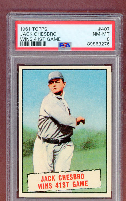 1961 Topps Baseball #407 Jack Chesbro Yankees PSA 8 NM/MT 561348