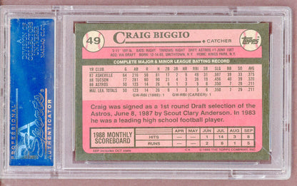 1989 Topps #049 Craig Biggio Astros PSA 9 MINT 561353