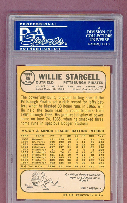 1968 Topps Baseball #086 Willie Stargell Pirates PSA 8 NM/MT 561356