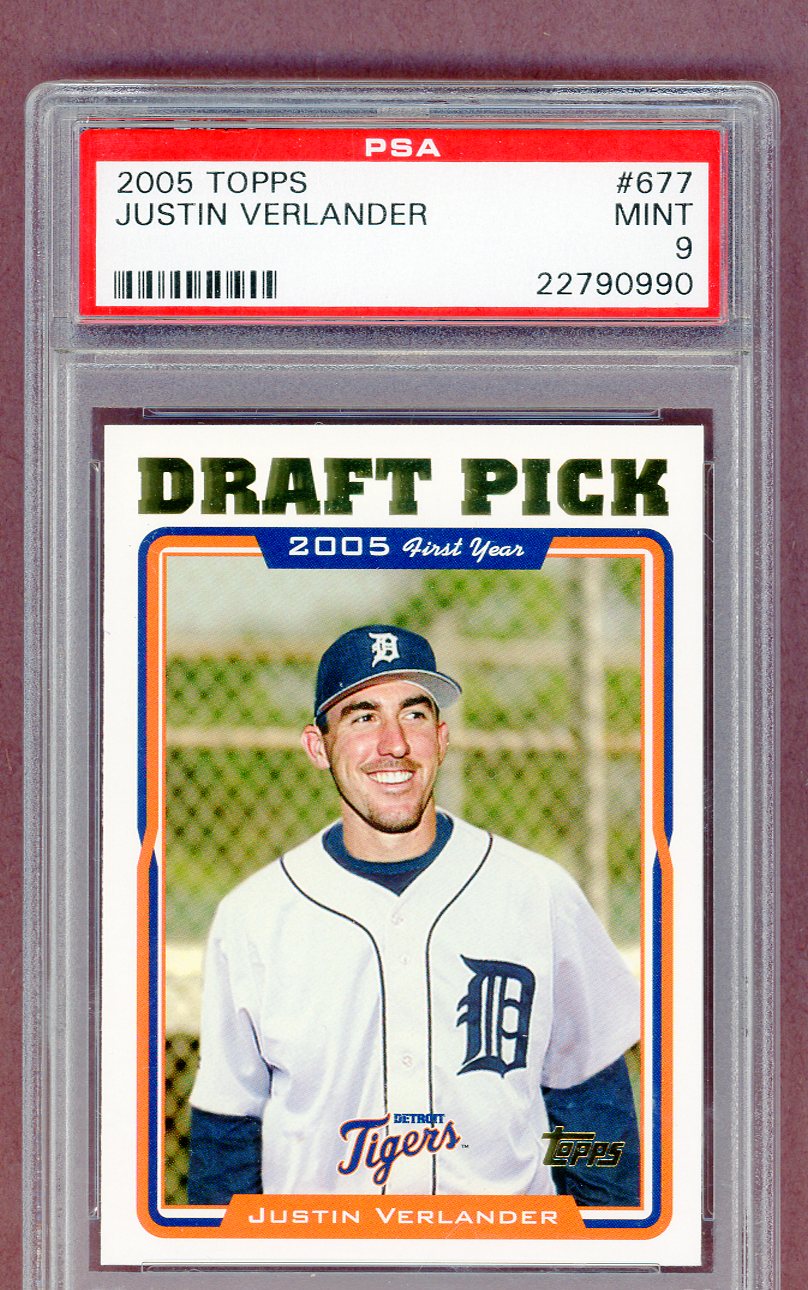 2005 Topps #677 Justin Verlander Tigers PSA 9 MINT 561359
