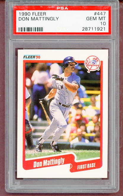 1990 Fleer #447 Don Mattingly Yankees PSA 10 GEM MINT 561362